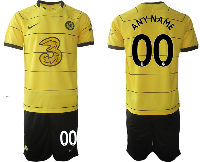 Men 2021-2022 Club Chelsea away yellow customized Soccer Jersey